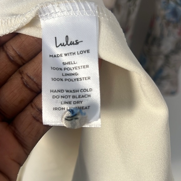 Lulu’s Lovely Type Ivory Floral Print Puff Sleeves A-Line Mini Dress Size XL - Picture 7 of 12